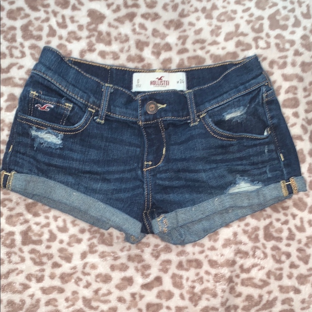 Hollister Blue Jean Shorts Distressed Style
